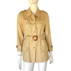 Vintage Valentino Miss V belted safari blouse top size 8 /42
